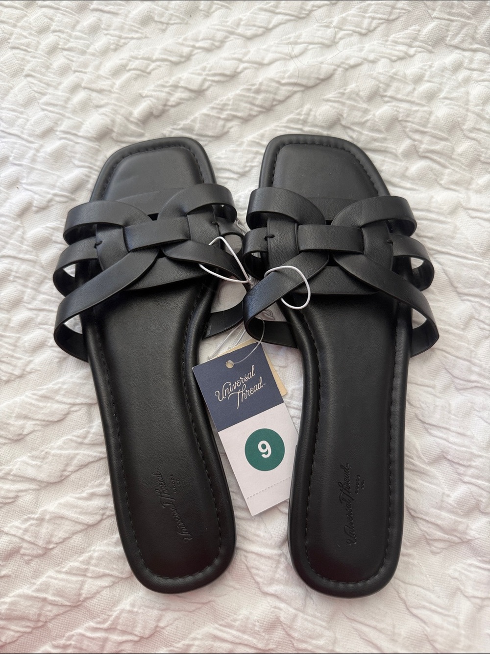 Universal Thread Black Braided Strap Slide Sandals - Women